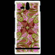 Coque SONY Xperia U Ensemble floral Vert et rose