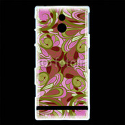 Coque Sony Xperia P Ensemble floral Vert et rose