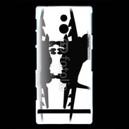 Coque Sony Xperia P Silhouette avion de chasse