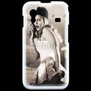 Coque Samsung ACE S5830 Femme avec fond avion
