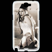 Coque Samsung Galaxy Note 2 Femme avec fond avion