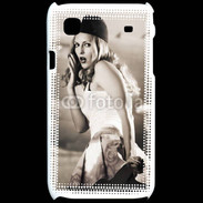 Coque Samsung Galaxy S Femme avec fond avion