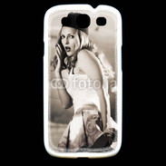 Coque Samsung Galaxy S3 Femme avec fond avion