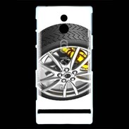 Coque Sony Xperia P Pneu complet étrier jaune