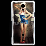 Coque Sony Xperia T Femme mode militaire US