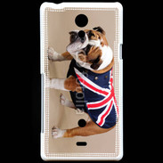 Coque Sony Xperia T Bulldog anglais en tenue