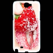 Coque Samsung Galaxy Note 2 Fraise et bouche