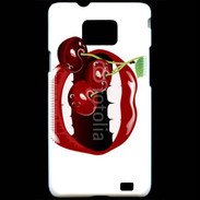 Coque Samsung Galaxy S2 Cerise et bouche