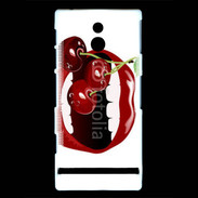 Coque Sony Xperia U Cerise et bouche