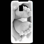 Coque LG P990 Pieds de bébé noir et blanc