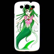 Coque Samsung Galaxy S3 Fille manga verte