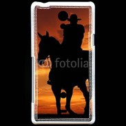 Coque Sony Xperia T Silhouette de cowboy