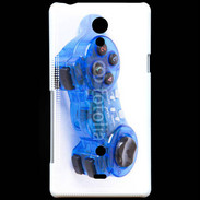 Coque Sony Xperia T Manette de jeux bleue