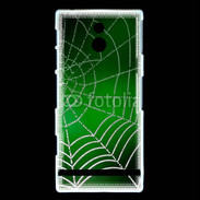 Coque Sony Xperia U Toile d'araignée verte