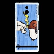 Coque Sony Xperia U Snoopy timbre poste