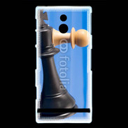 Coque Sony Xperia U Pions de jeu d'échec sur fond bleu