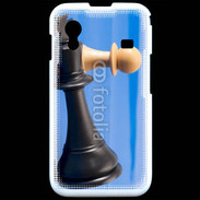 Coque Samsung ACE S5830 Pions de jeu d'échec sur fond bleu