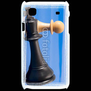 Coque Samsung Galaxy S Pions de jeu d'échec sur fond bleu