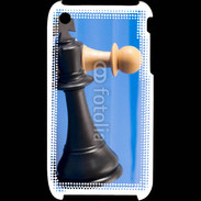 Coque iPhone 3G / 3GS Pions de jeu d'échec sur fond bleu