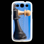 Coque Samsung Galaxy S3 Pions de jeu d'échec sur fond bleu