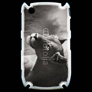Coque Black Berry 8520 Lionne en noir et blanc