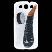 Coque Samsung Galaxy S3 Crosse et palet de Hockey sur glace