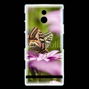 Coque Sony Xperia U Fleur et papillon