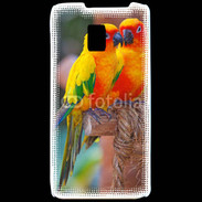 Coque LG P990 Couple d'oiseaux colorés
