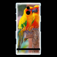 Coque Sony Xperia U Couple d'oiseaux colorés
