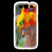 Coque Samsung Galaxy S3 Couple d'oiseaux colorés
