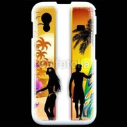 Coque Samsung ACE S5830 Surfer et fille sur la plage