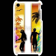 Coque iPhone 3G / 3GS Surfer et fille sur la plage