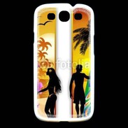 Coque Samsung Galaxy S3 Surfer et fille sur la plage