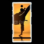 Coque Sony Xperia U Silhouette de karatéka
