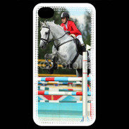 Coque iPhone 4 / iPhone 4S Jumping Equitation cheval gris