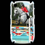 Coque Black Berry 8520 Jumping Equitation cheval gris