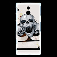 Coque Sony Xperia U Carte tête de mort trèfle