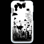 Coque Samsung ACE S5830 Papillon en noir et blanc