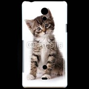 Coque Sony Xperia T Chaton gris 3