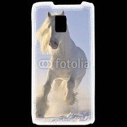 Coque LG P990 Cheval blanc dans la neige