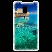 Coque LG P990 Bungalow sur l'eau des tropiques