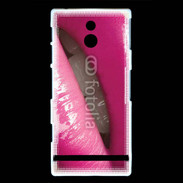 Coque Sony Xperia U Lèvres roses