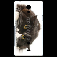 Coque Sony Xperia T Chat noir et blanc