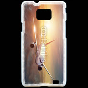 Coque Samsung Galaxy S2 Avion de ligne au coucher de soleil