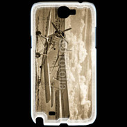 Coque Samsung Galaxy Note 2 Vieux biplans en noir et blanc
