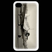 Coque iPhone 4 / iPhone 4S Avion T6 noir et blanc