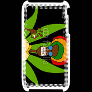 Coque iPhone 3G / 3GS Portrait abstrait de Rasta