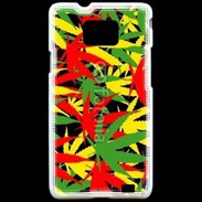 Coque Samsung Galaxy S2 Fond de cannabis coloré