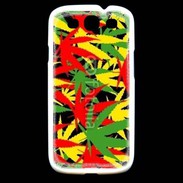 Coque Samsung Galaxy S3 Fond de cannabis coloré