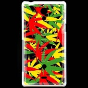 Coque Sony Xperia T Fond de cannabis coloré